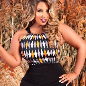 Pinup Girl Clothing Halloween Harlequin Harley Top